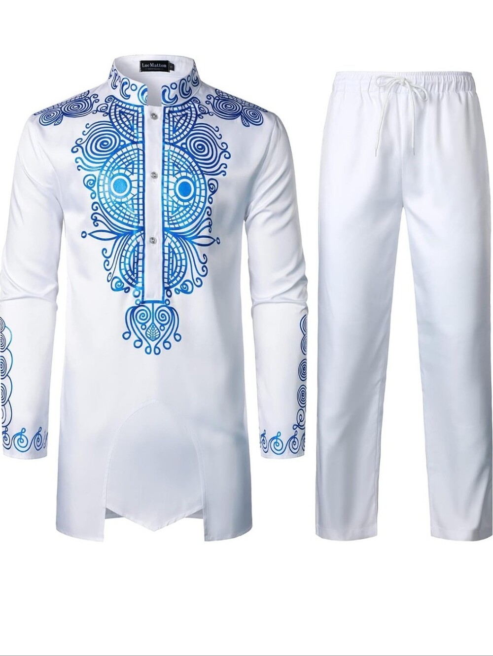 African Dashiki Print Two Piece Outfit